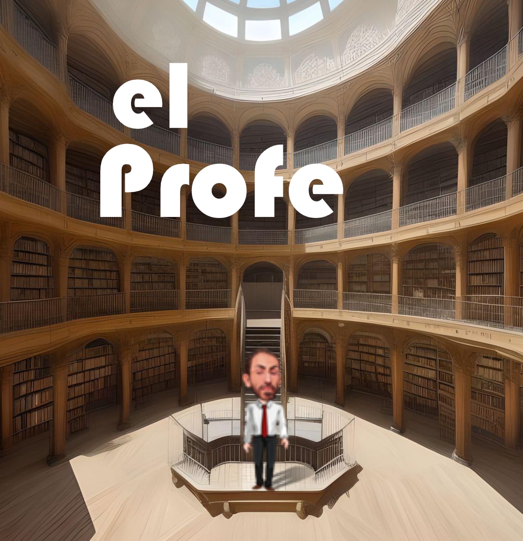 El Profe de Inglés en la biblioteca grande